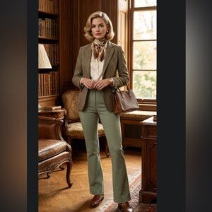 Betabrand 7-pocket boot cut muted green